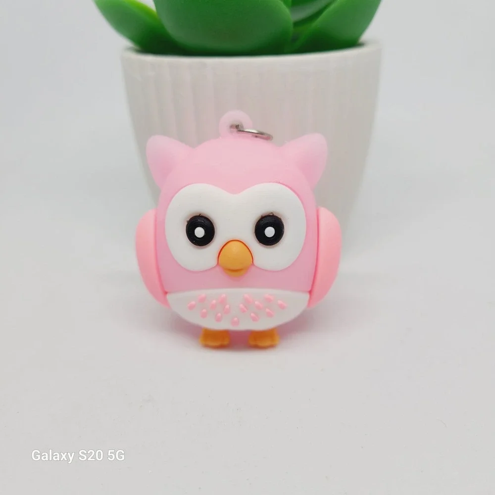 Pink Owl Keychain Keyring Charm Bag Decoration‎ Cute NWOT Women Girls
